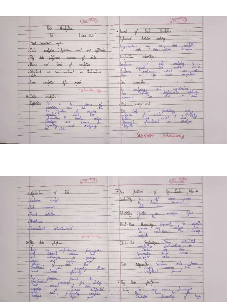 Data Analytics Unit 1 Notes. | PDF