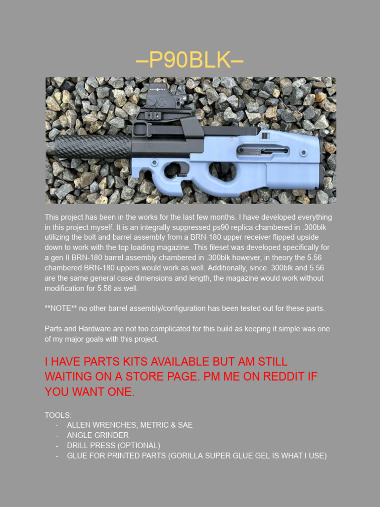 Integrally Suppressed P90BLK Build Guide | PDF | Screw | Magazine ...