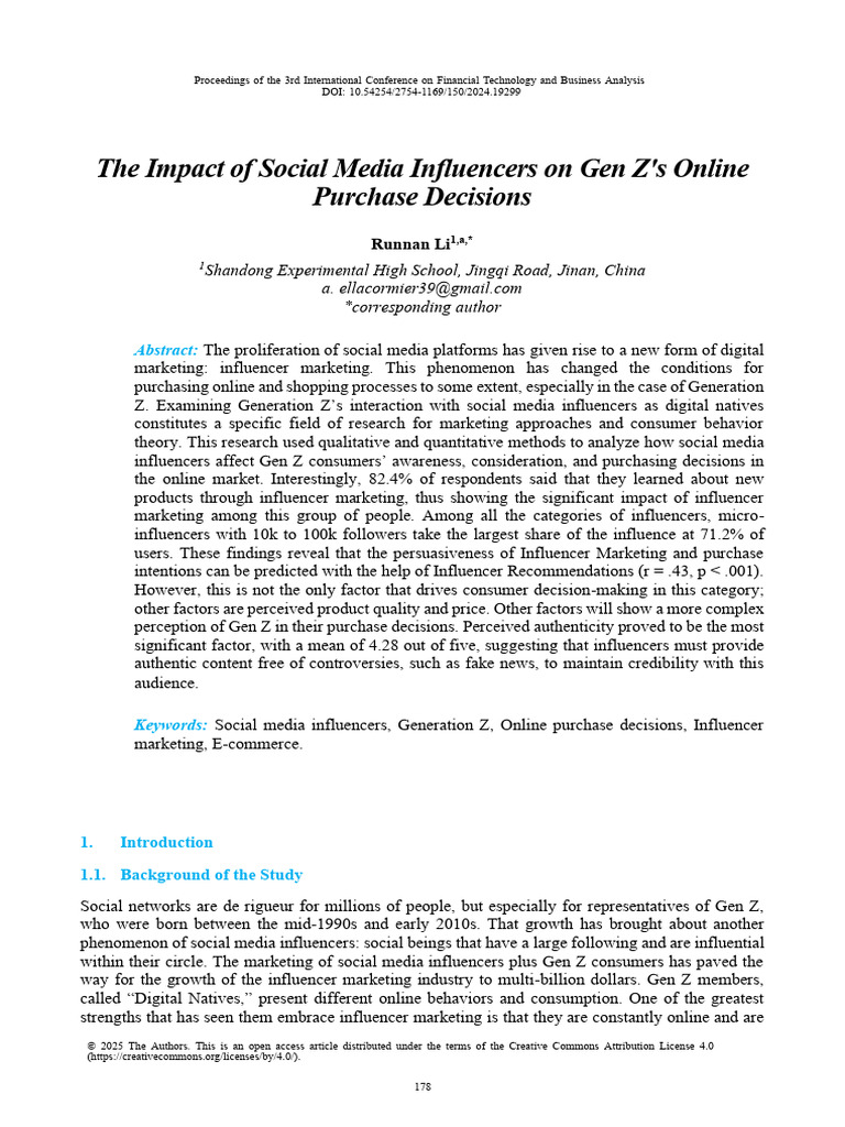 The Impact of Social Media Influencers On Gen Zs | PDF | Marketing ...
