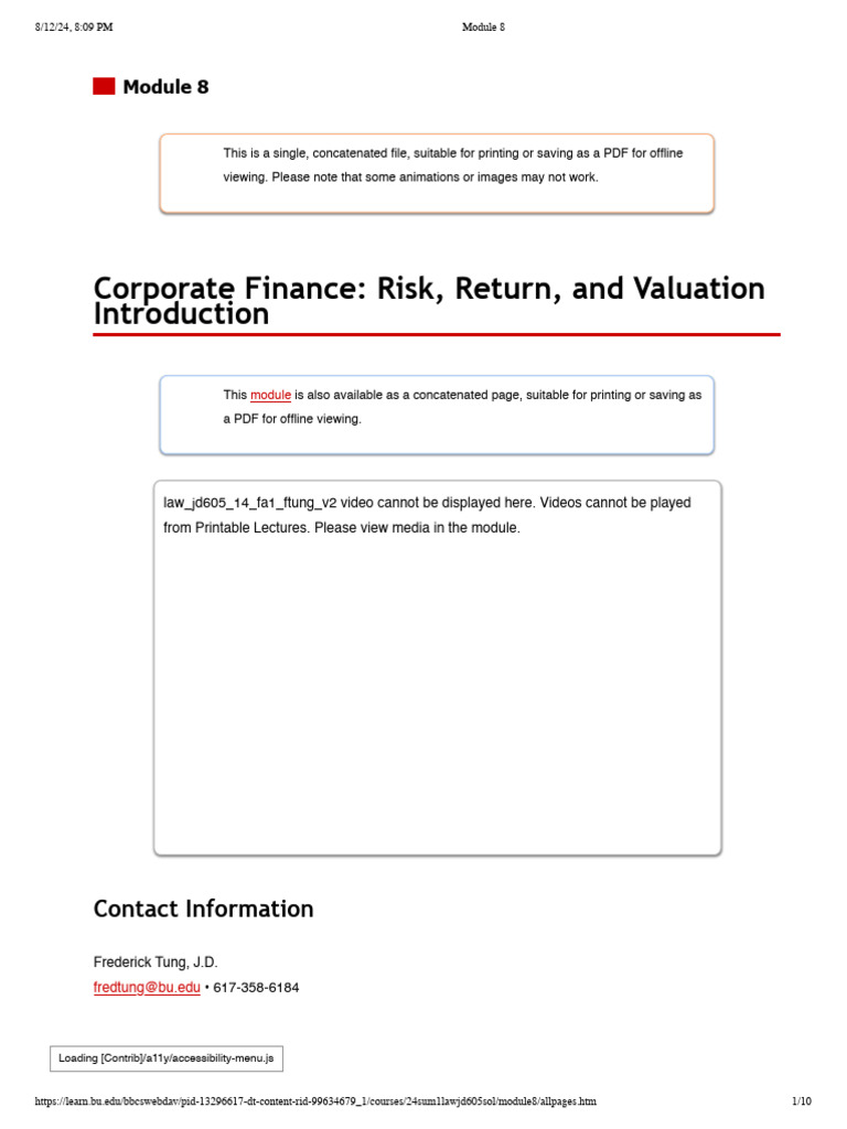 Corporate Finance: Risk and Return Analysis | PDF | Risk Aversion ...