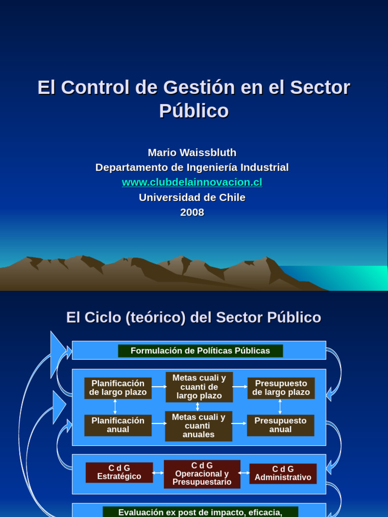 Control de Gestión en el Sector Público | PDF | Presupuesto | Planificación