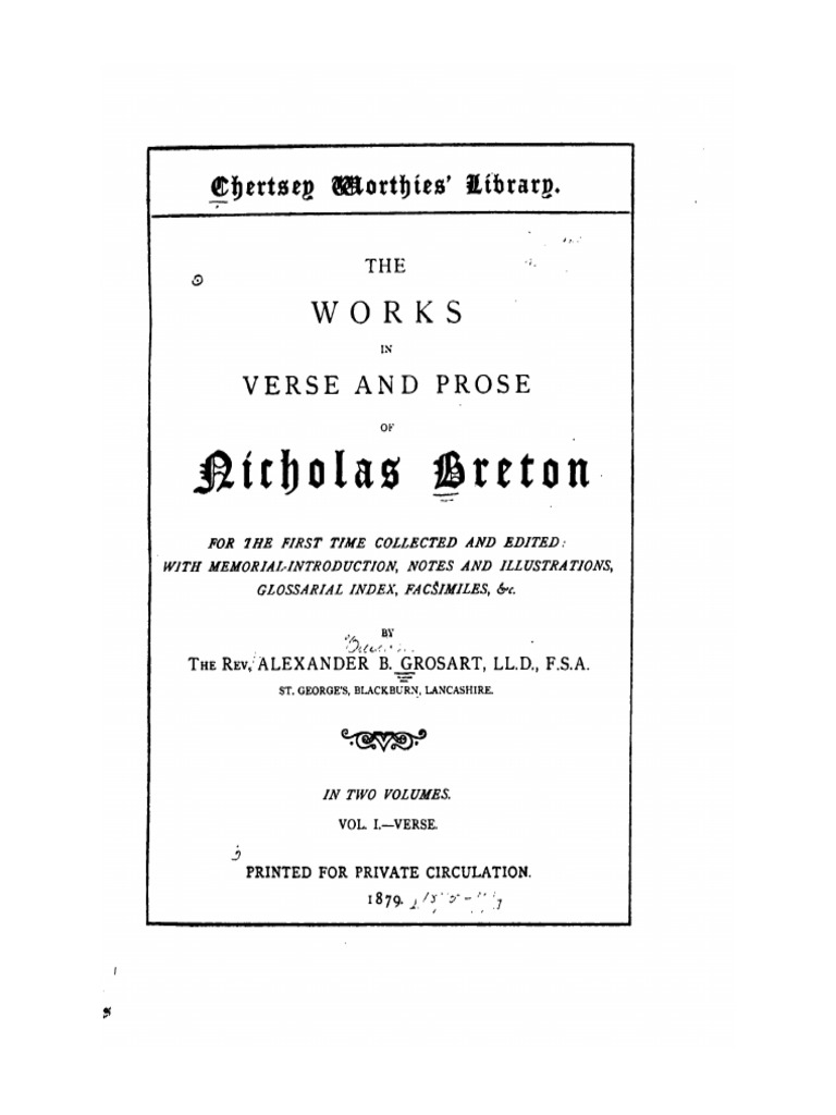 Nicholas Breton Poetry | PDF