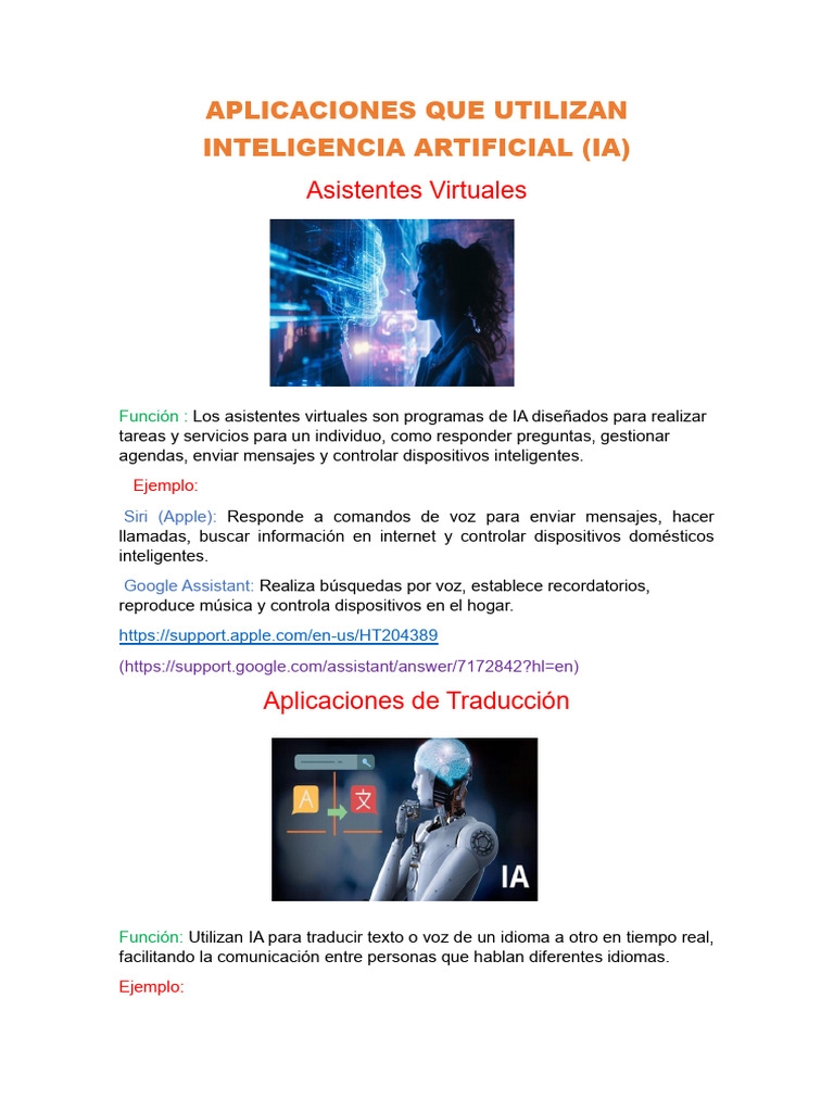 Ejemplos de Aplicaciones con IA | PDF | Inteligencia artificial ...