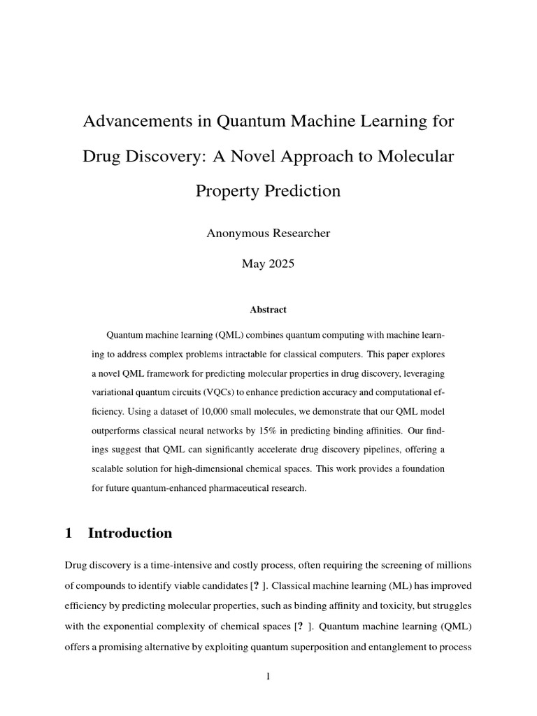 Quantum ML Enhancements in Drug Discovery | PDF | Machine Learning ...
