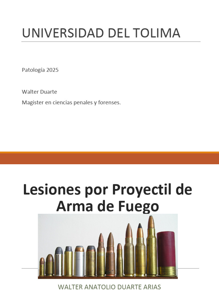 Lesiones por Proyectil de Arma de Fuego | PDF | Armas de fuego | Balística