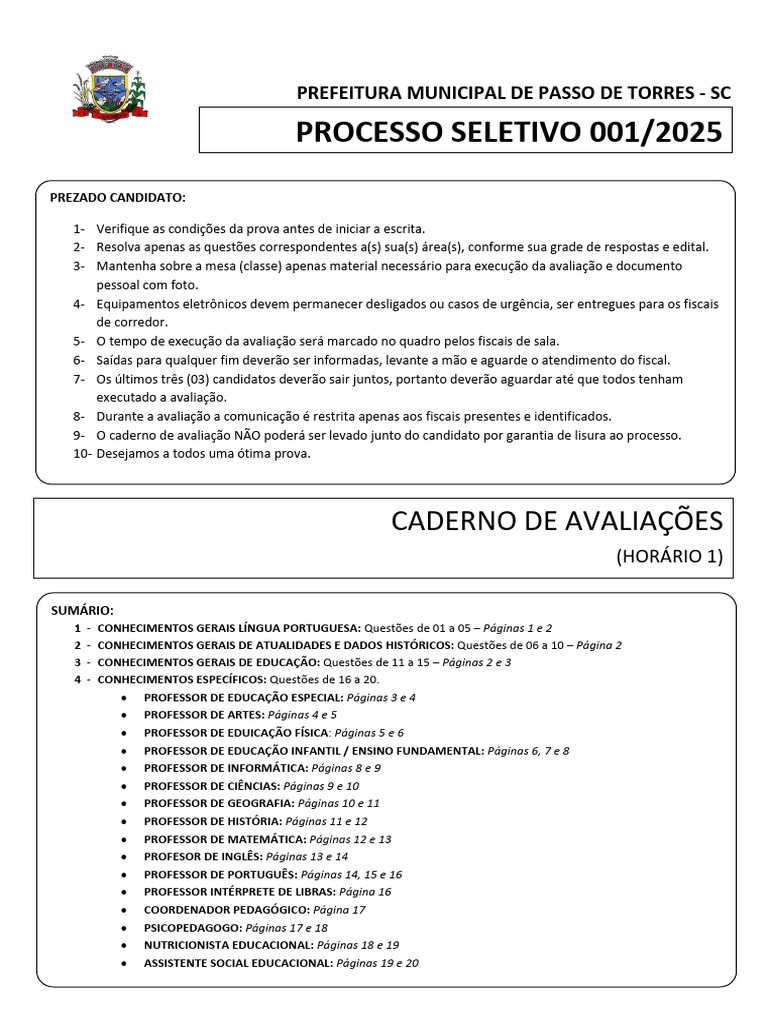 Avaliação de Língua Portuguesa 2025 | PDF | Pedagogia | Alfabetização
