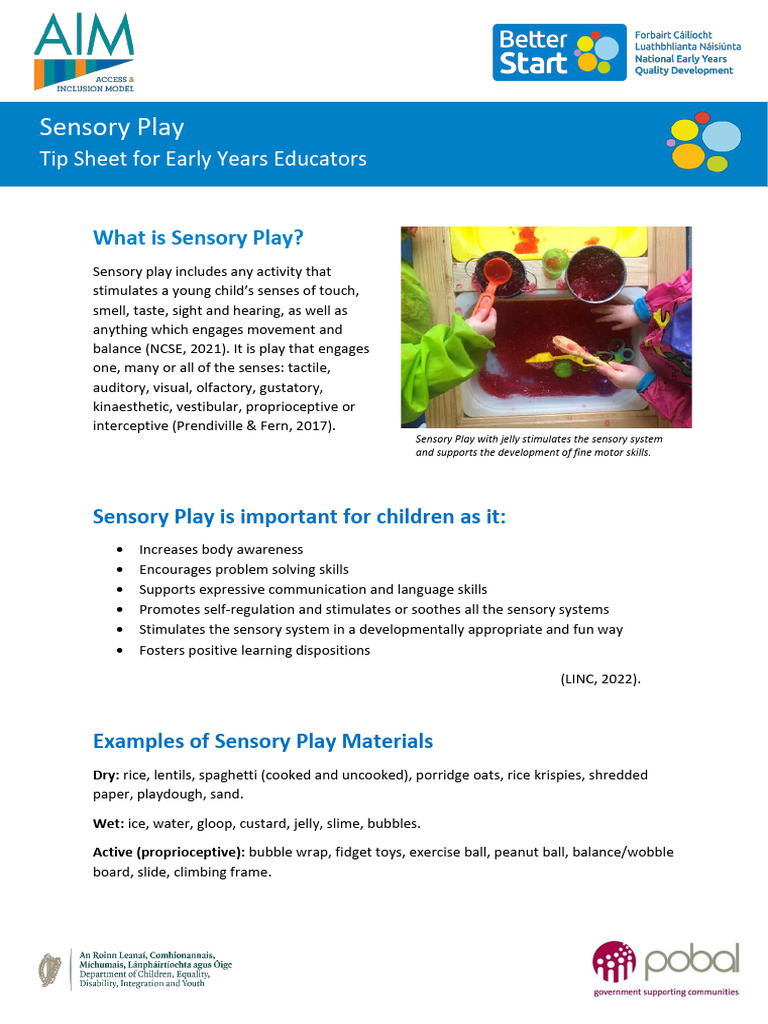 Understanding Sensory Play for Kids | PDF | Senses | Somatosensory System