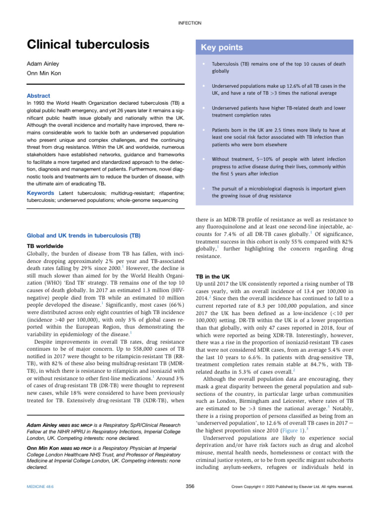 Global Trends in Tuberculosis Management | PDF | Tuberculosis | Infection