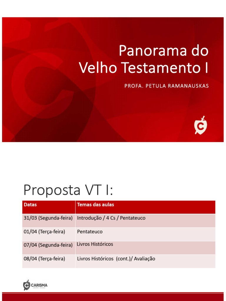 Slides Carisma Master Panorama Do VT 2 2025 - Compressed | PDF | Isaías ...
