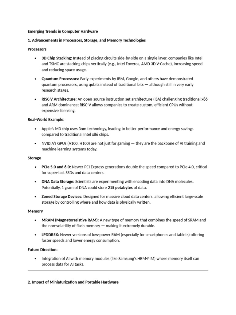 Emerging Trends in Computer Hardware | PDF | Tablet Computer | Internet ...