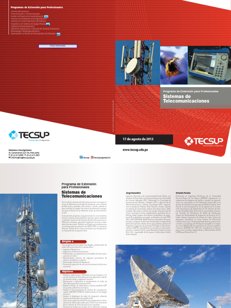 Programa de Especialización en Telecomunicaciones | PDF ...