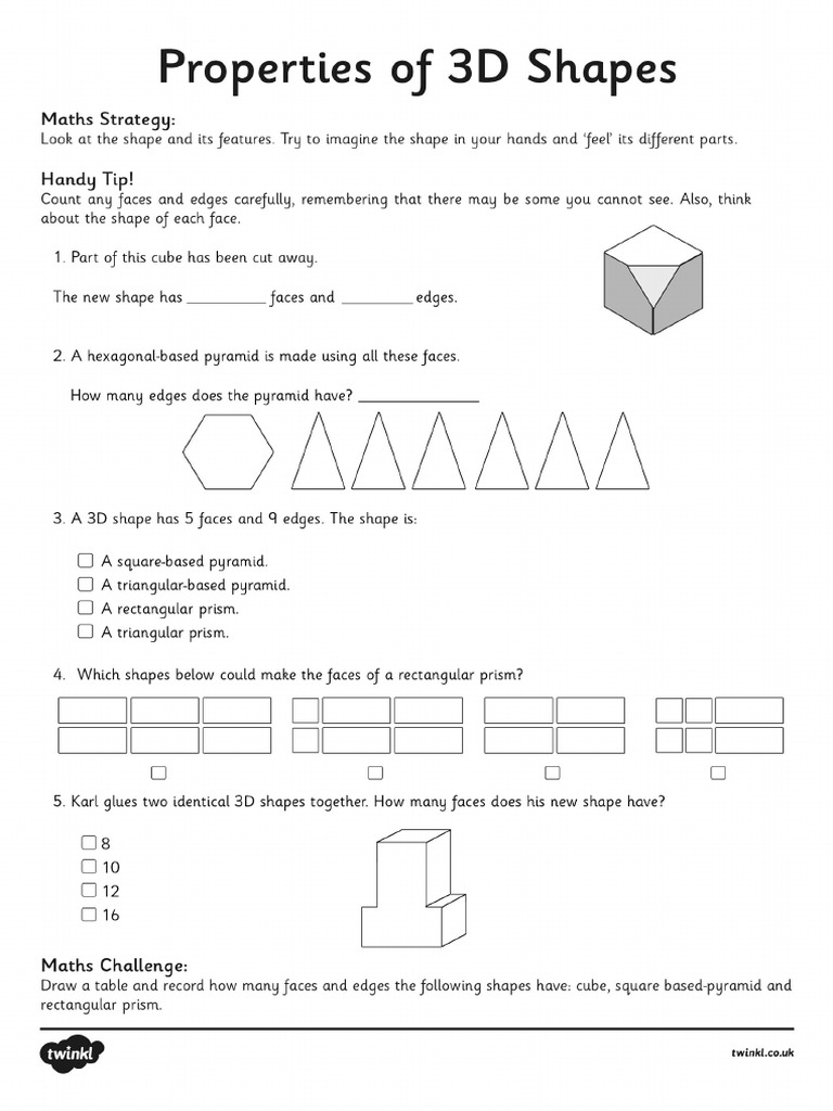 T2 M 1585 Year 5 Properties of Shapes Activity Sheet - Ver - 1 | PDF