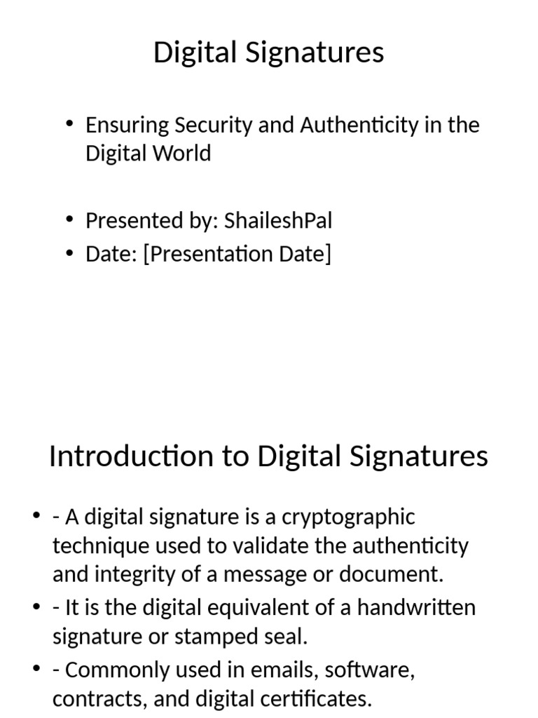 Digital Signatures: Security & Applications | PDF