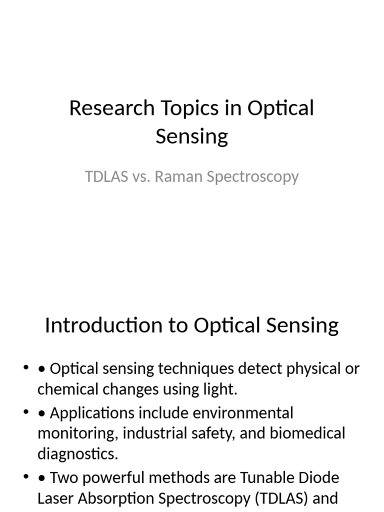 Optical Sensing TDLAS Vs Raman | PDF