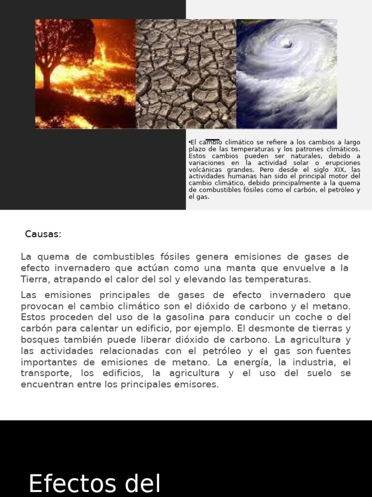 Causas y efectos del cambio climático | PDF | Gases de efecto ...