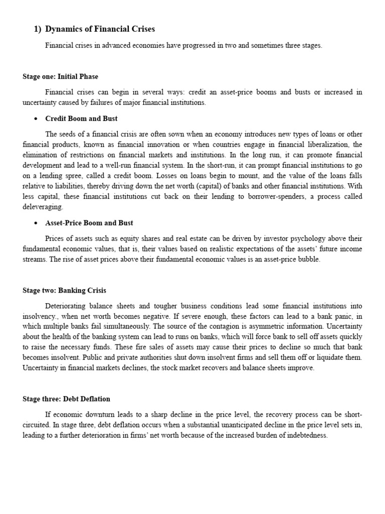 Dynamics of Financial Crises | PDF | Financial Crises | Banks