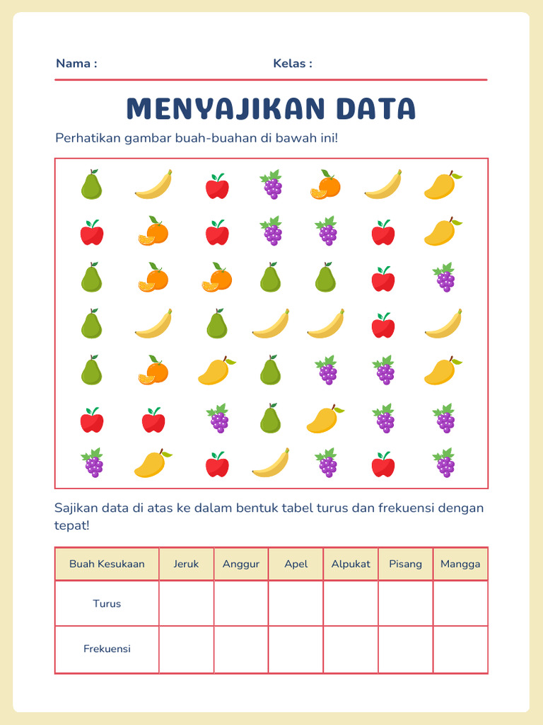 Tabel Turus Buah Kesukaan Kelas 3 | PDF