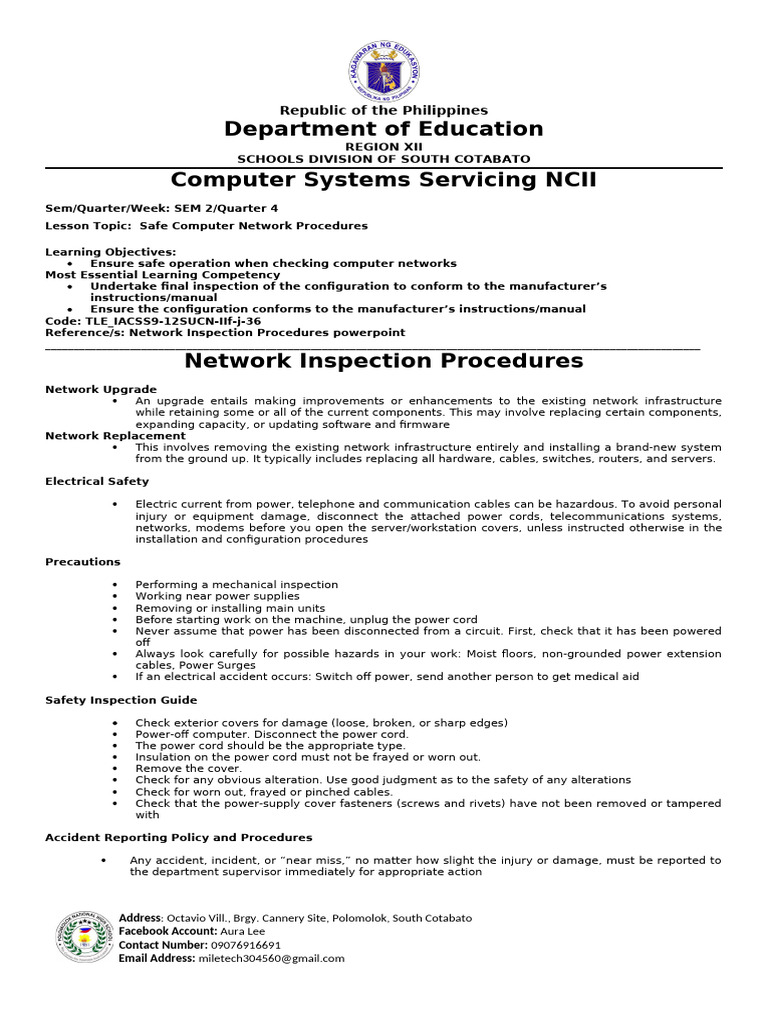 Safe Computer Network Procedures Guide | PDF | Computer Network | Computing