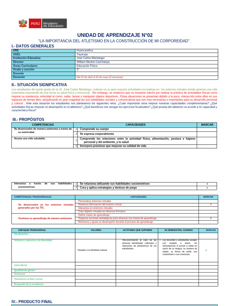 5° Unidad de Aprendizaje 02 | PDF | Aprendizaje | Evaluación