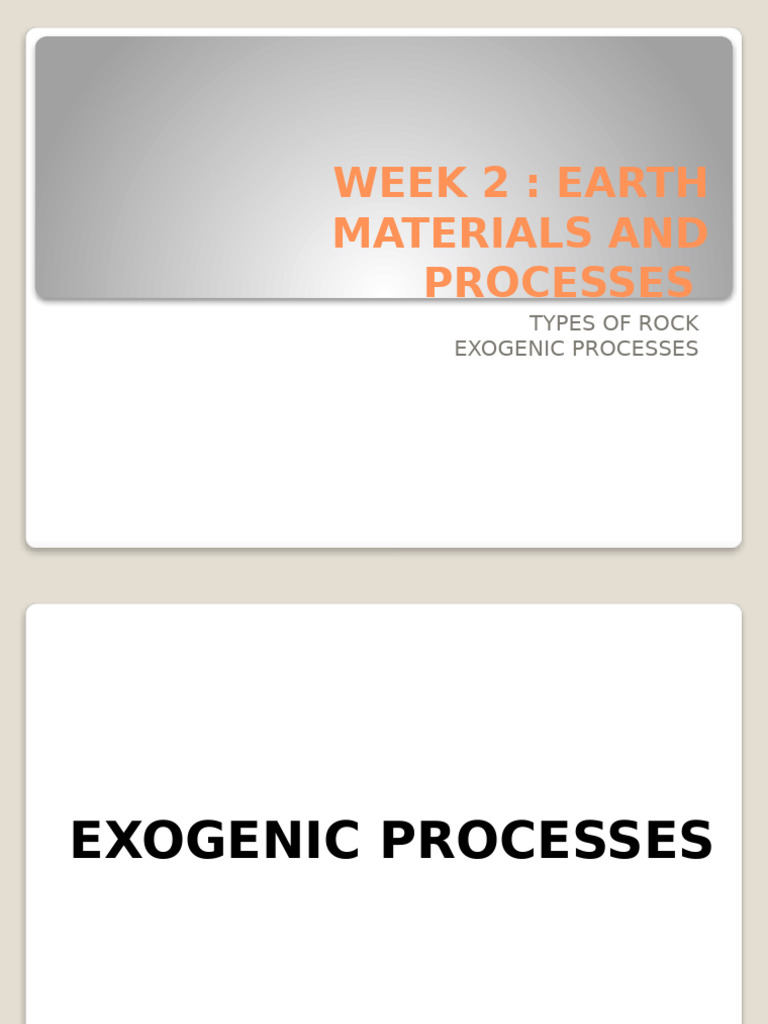 Exogenic Processes and Rock Types | PDF