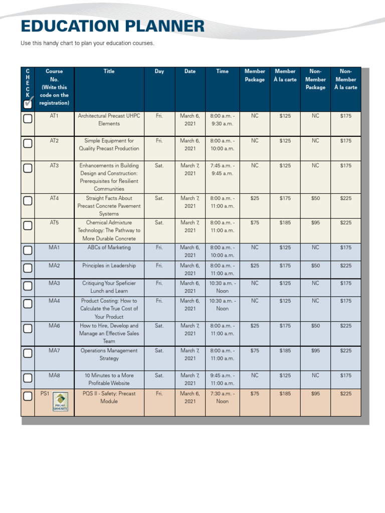 Education Course Planning Template | PDF | Building Technology | Civil ...