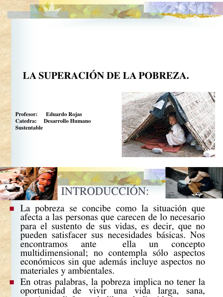 Superación de la pobreza: causas y soluciones | PDF | Pobreza | Pobreza ...