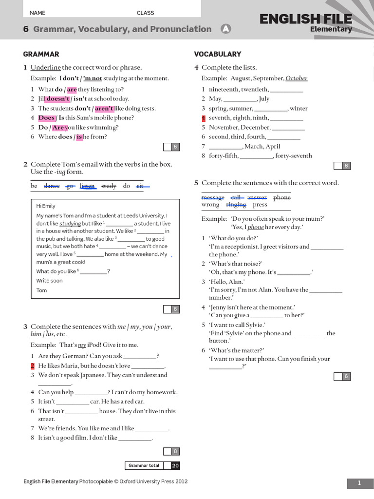 EF3e Elem Filetest 06a | PDF