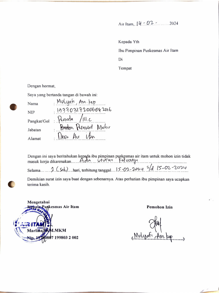SURAT KET SAKIT, IZIN DAN DL - Removed | PDF