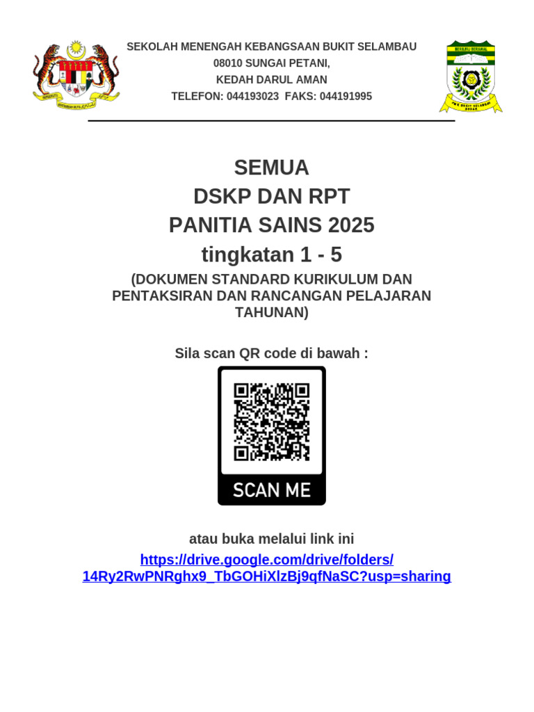 QR Code - RPT Dan DSKP SAINS Tingkatan 1-5 | PDF