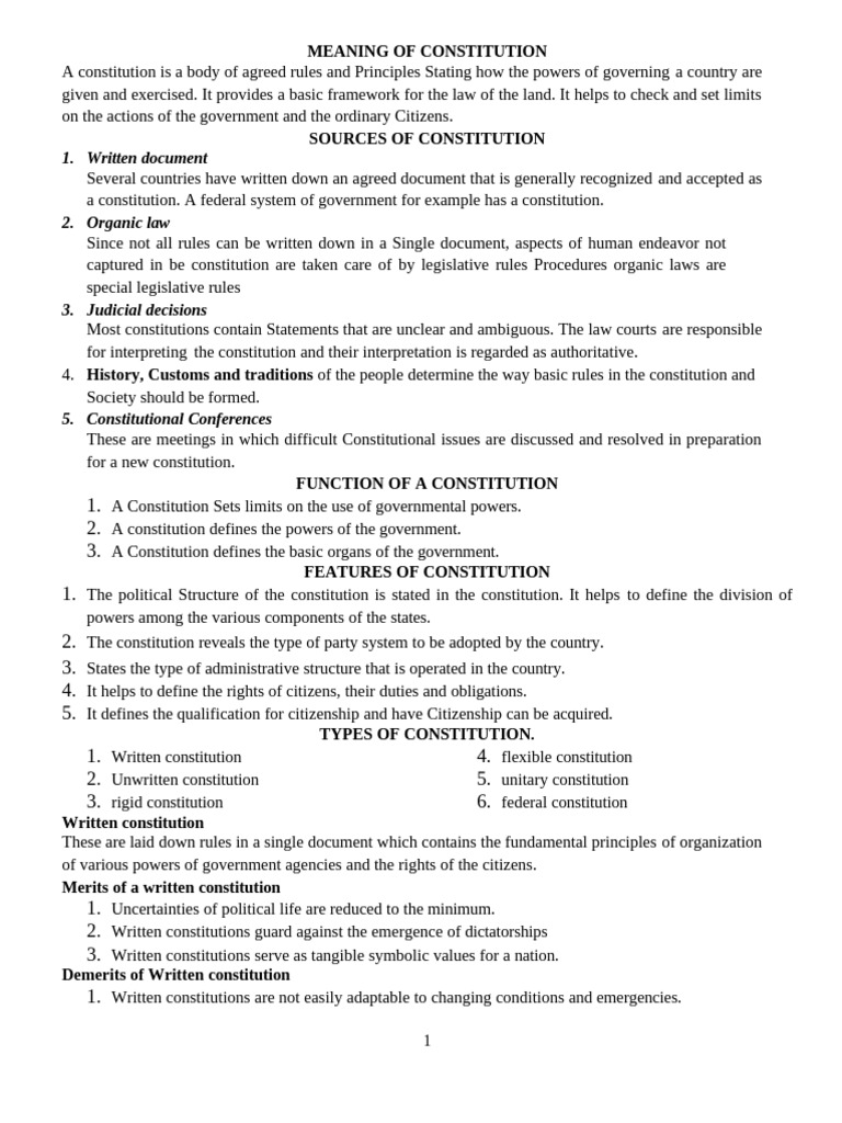 Understanding Constitutions and Their Types | PDF | Constitution | Rule ...