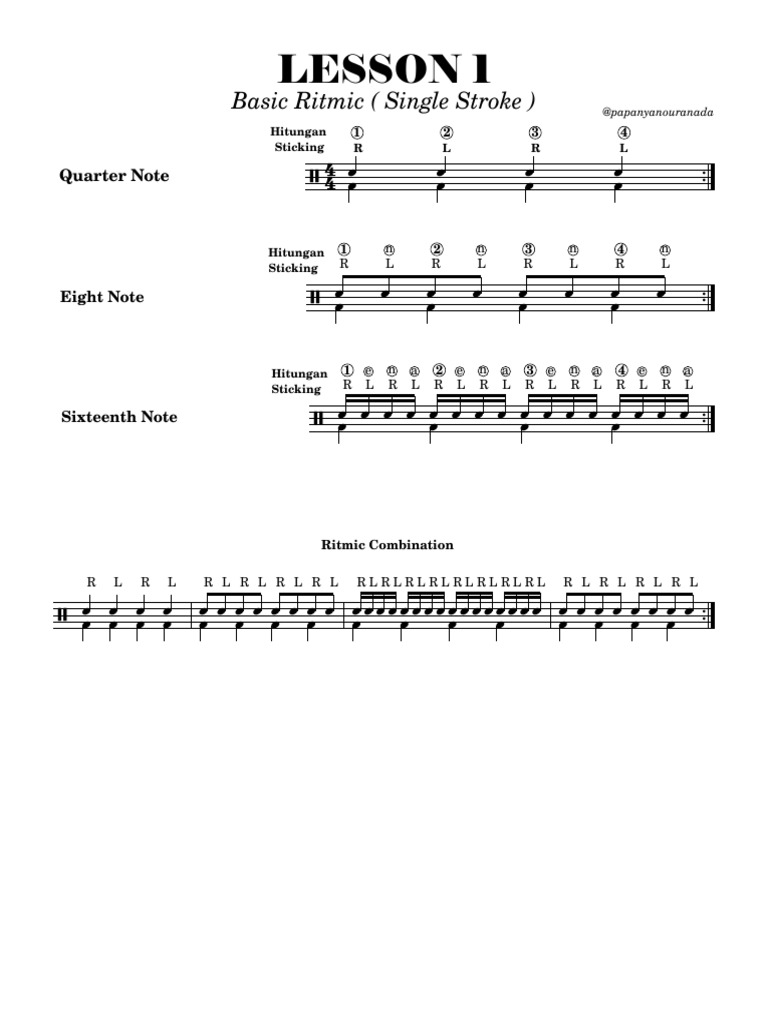 Basic Ritmic (Single Stroke) | PDF