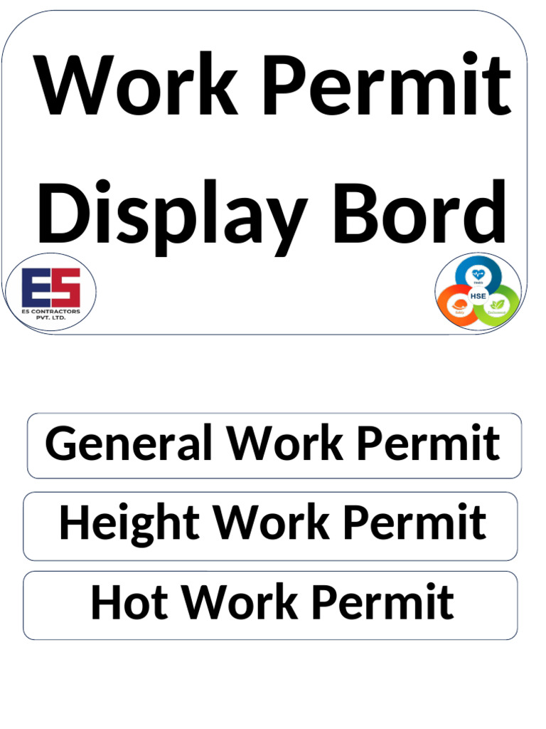 PTW Work Permit Display Borad | PDF