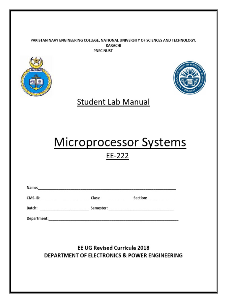 Microprocessor Lab Manual EE-222 | PDF | Electric Motor | Arduino