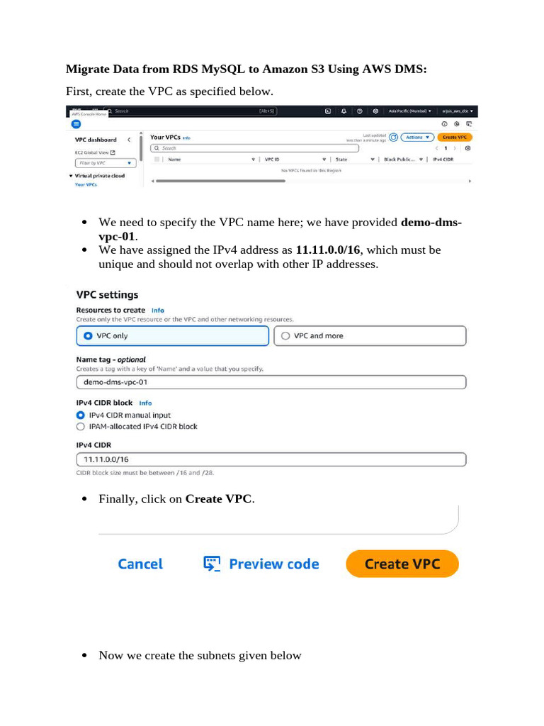RDS MySQL to S3 Migration Guide | PDF | Ip Address | Internet