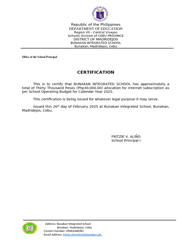 Certification for Pldt Subscription | PDF