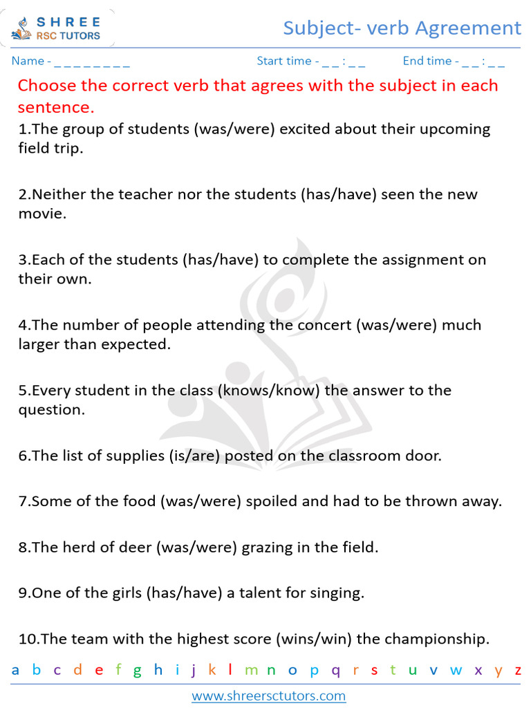 Subject Verb Agreement 2 | PDF
