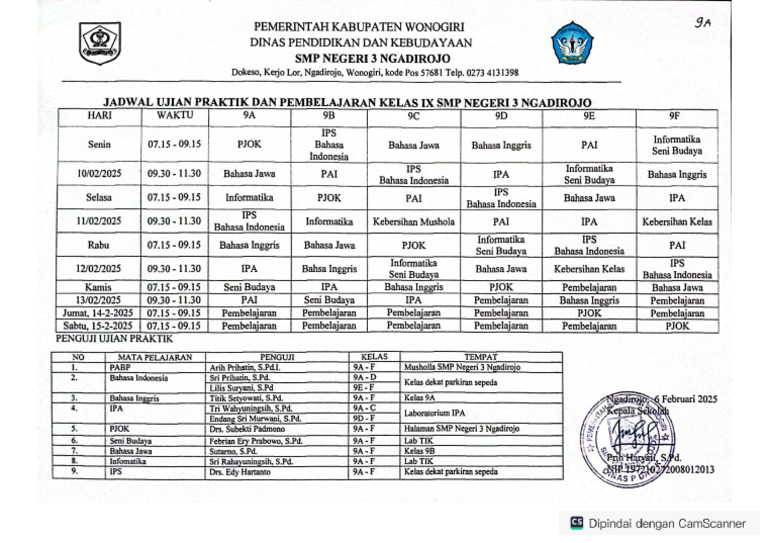 Jadwal Ujian Praktik 24 25 Pdf