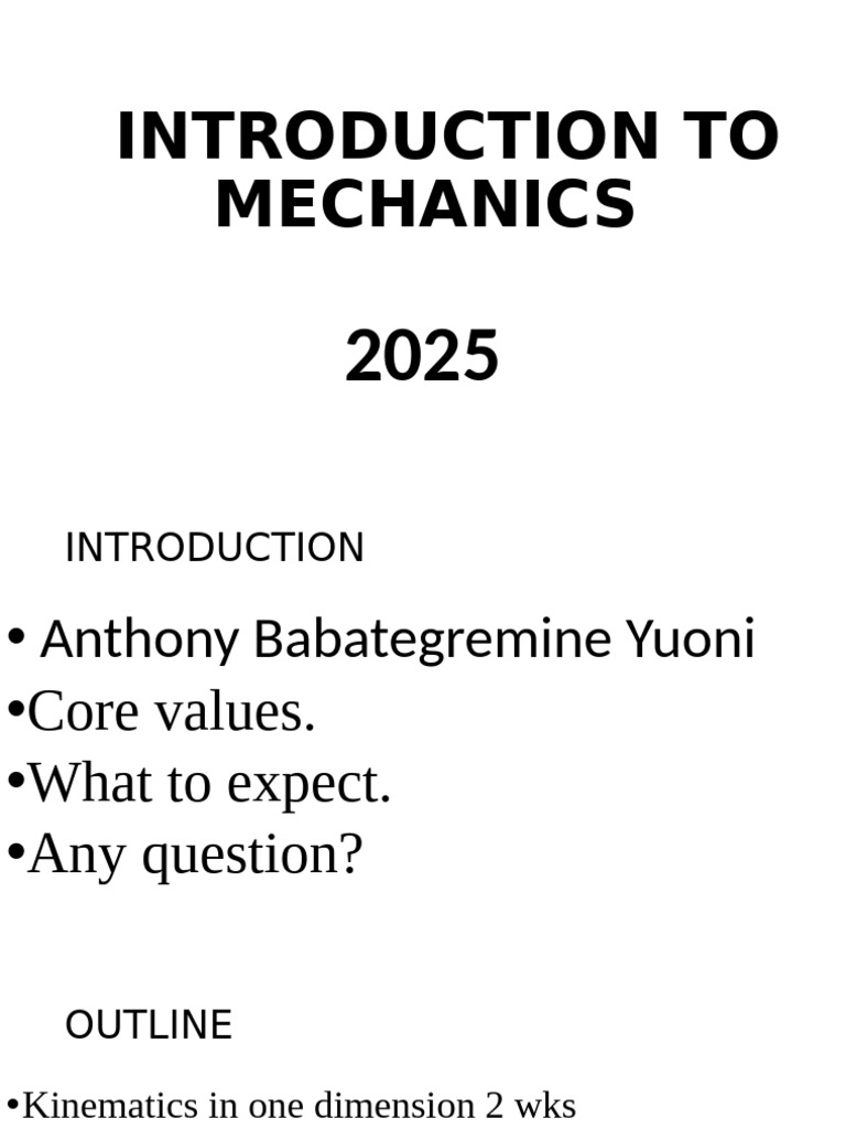 Introduction to Mechanics Concepts | PDF | Acceleration | Friction