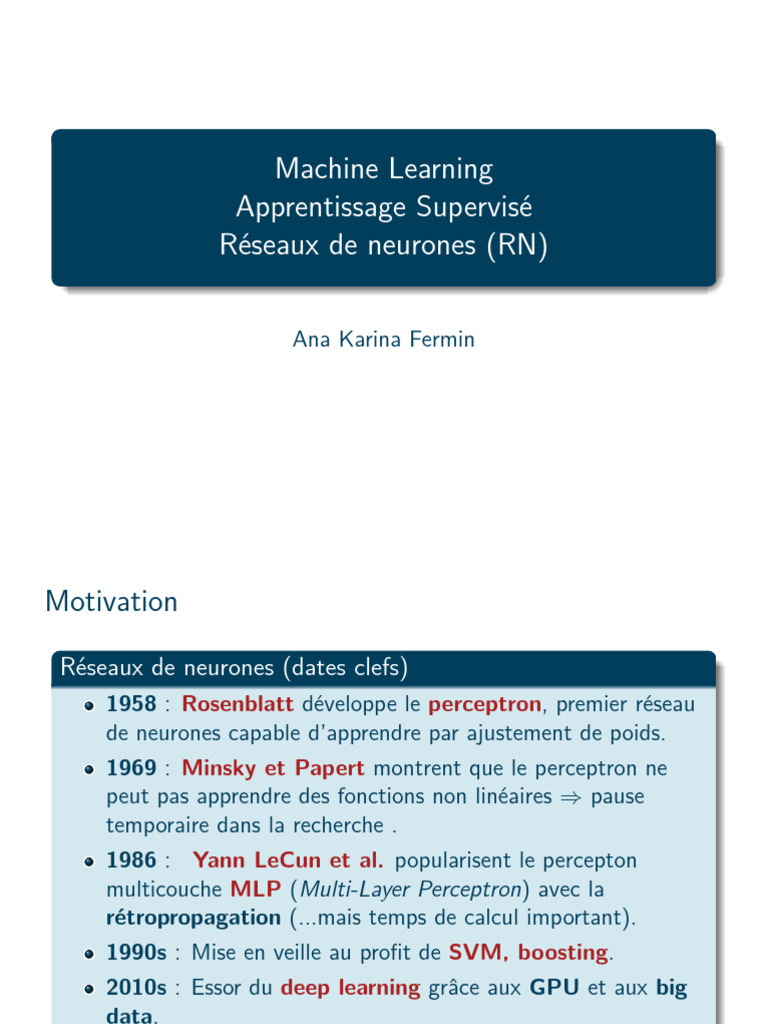 Introduction aux Réseaux de Neurones | PDF | Algorithmes | Informatique ...
