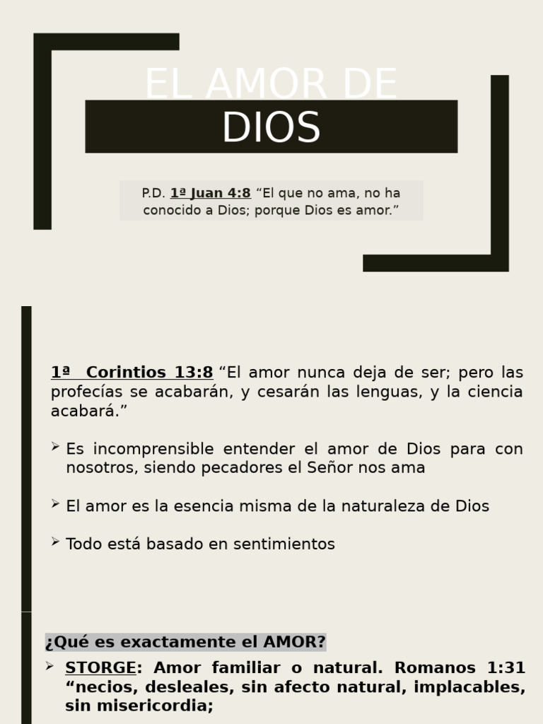 El Amor de Dios | PDF | Amor | Jesús