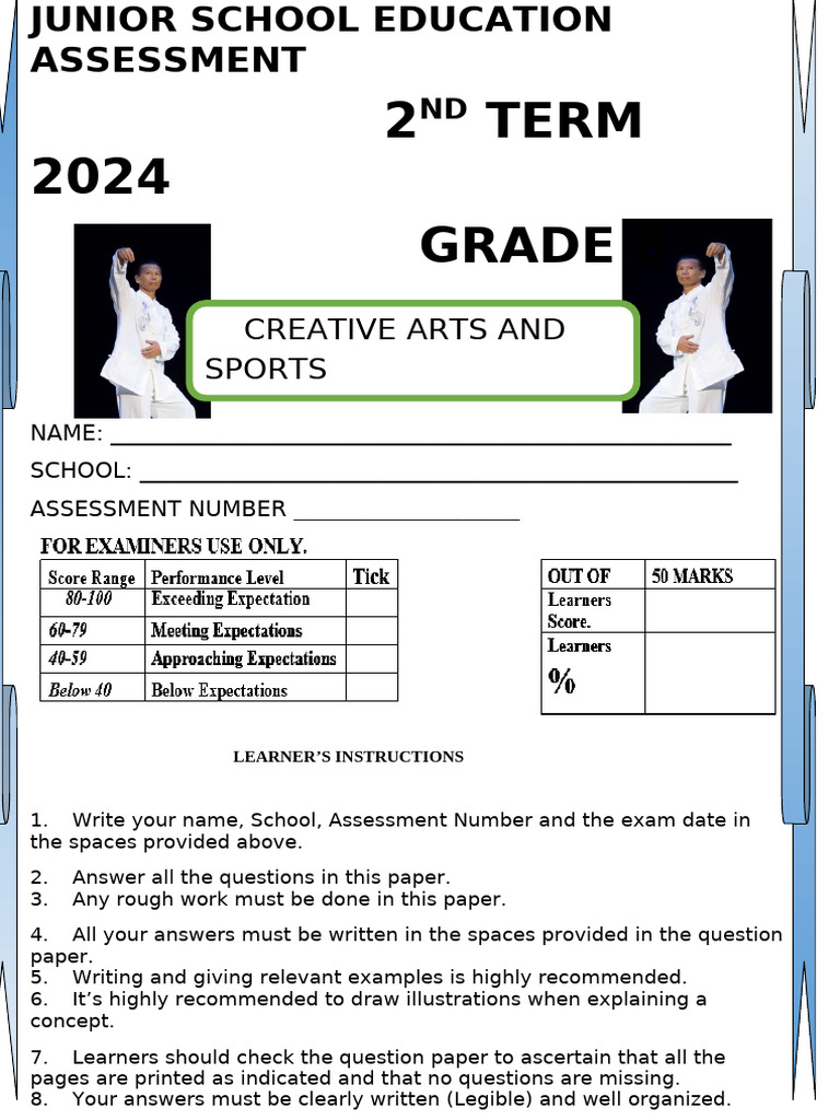 Grade 8 Creative Arts Assessment 2024 | PDF | Cognition | Human ...