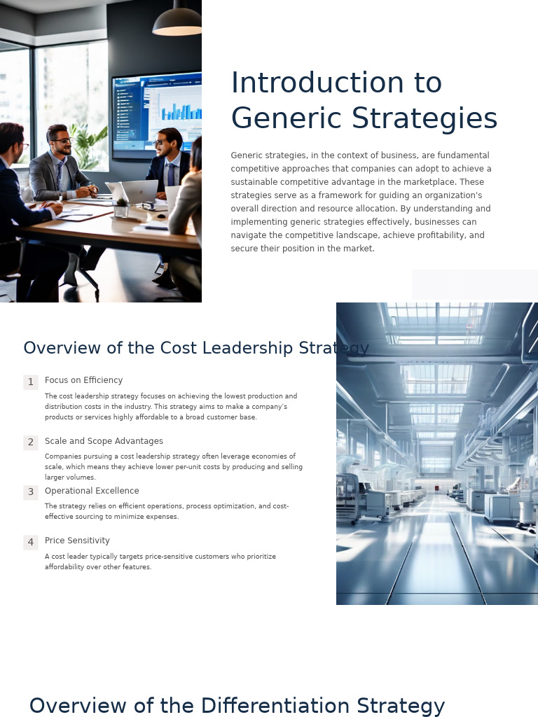 Introduction To Generic Strategies | PDF | Marketing | Business Economics