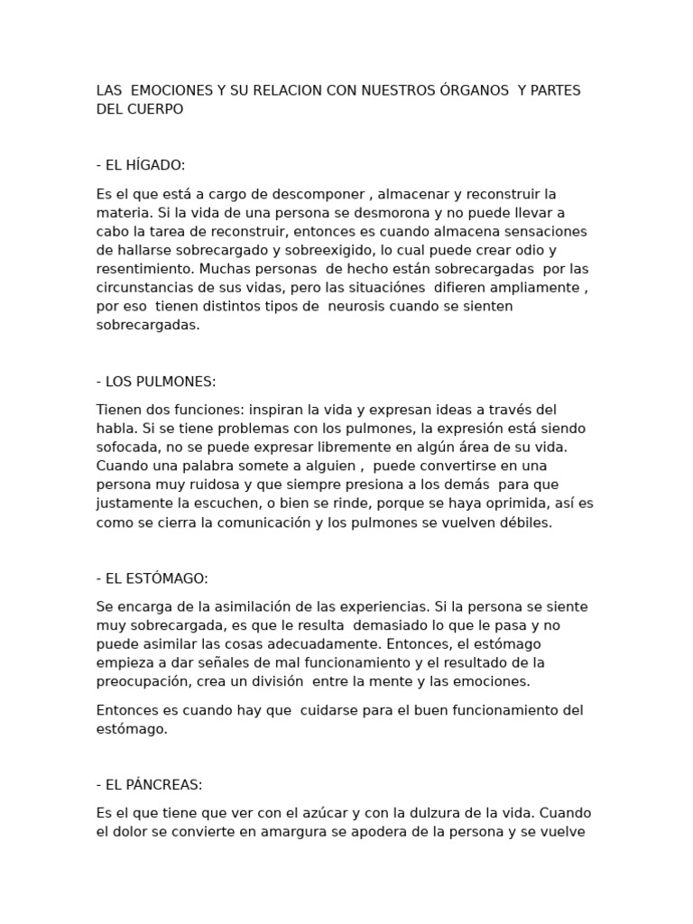 Emociones y su Impacto en el Cuerpo | PDF | Las emociones | Temor