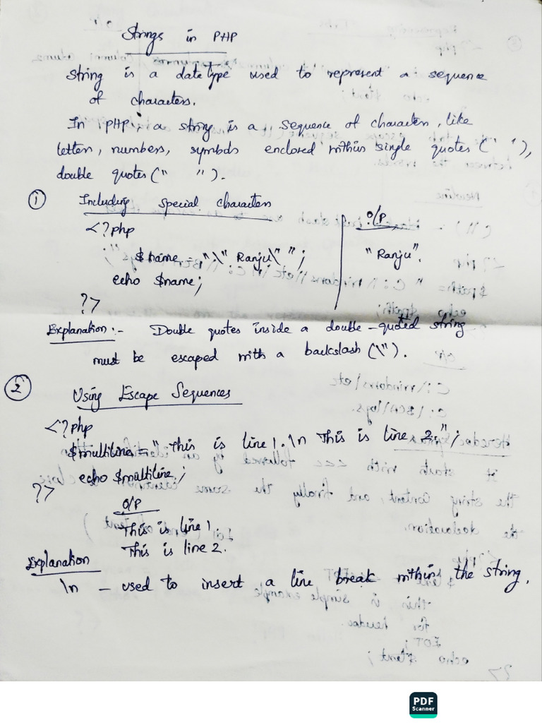Strings in PHP | PDF