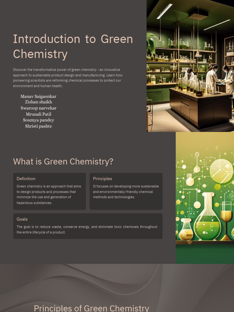 Introduction to Green Chemistry Principles | PDF | Chemistry | Green ...
