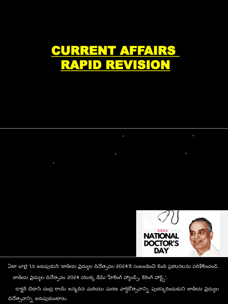Current Affairs Rapid Revision (01-07-2024) | PDF