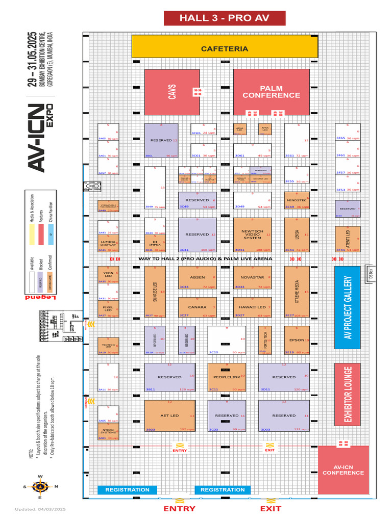 Hall 3 Layout - AV-ICN Expo 2025 - 04 Mar 2025 | PDF