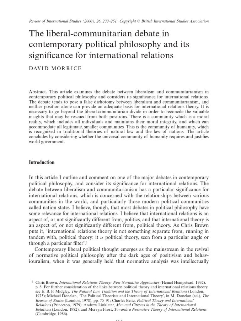 John Rawls Communitarianism