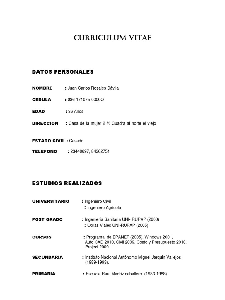 Curriculum Vitae JC Ultimo | PDF | Science | Ciencia (general)