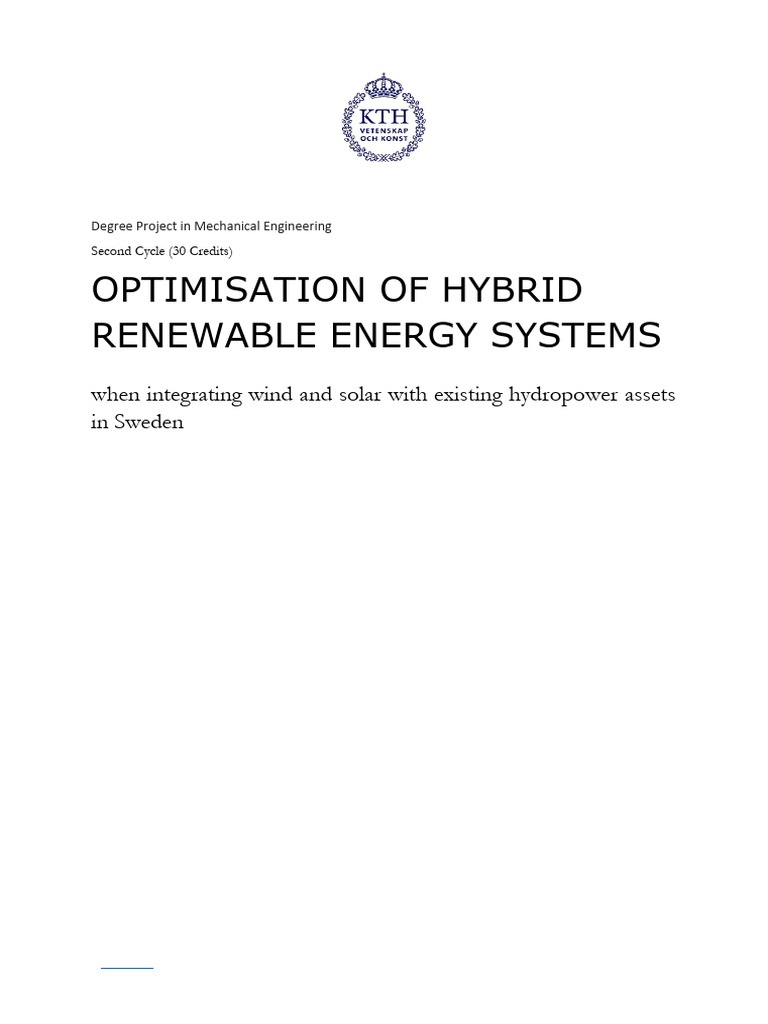 Optimizing Hybrid Renewable Energy Systems | PDF | Electric Power ...